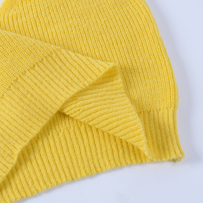 Casual Turtleneck Knitting Top Sweaters-Shirts & Tops-Yellow-S-Free Shipping Leatheretro