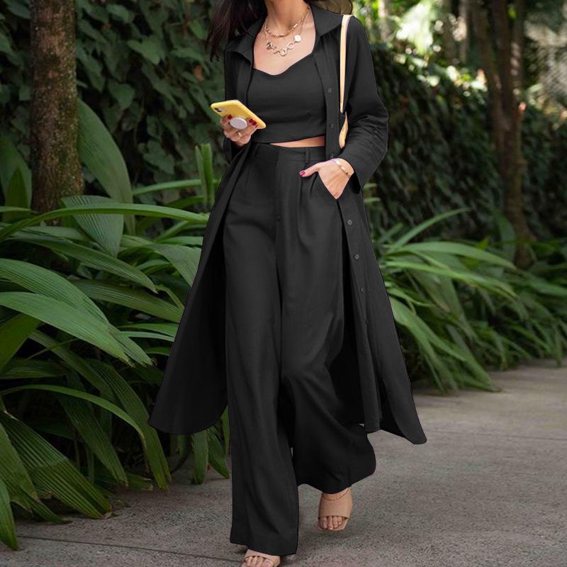 Fall Leisure Women Three Pieces Outfits-Two Pieces Suits-Black-S-Free Shipping Leatheretro