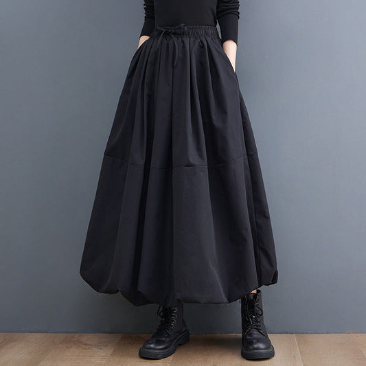 Black Designed Spring Plus Sizes Skirts-Skirts-Black-One Size-Free Shipping Leatheretro
