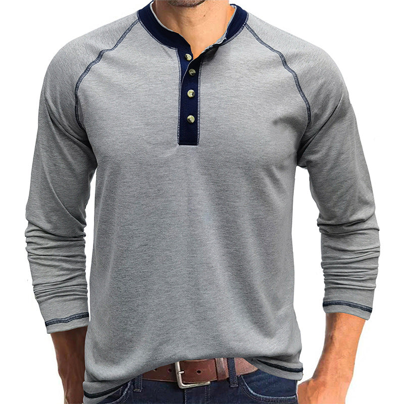 Casual Outdoor Long Sleeves Basic Shirts for Men-Light Gray-S-Free Shipping Leatheretro