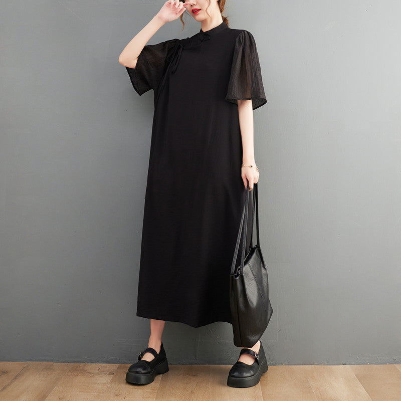 Classy Short Sleeves Summer Dresses-Dresses-Black-L-Free Shipping Leatheretro