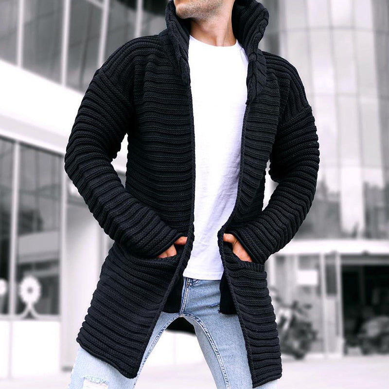 Casual Knitted Long Sleeves Sweaters for Men-Shirts & Tops-Black-M-Free Shipping Leatheretro