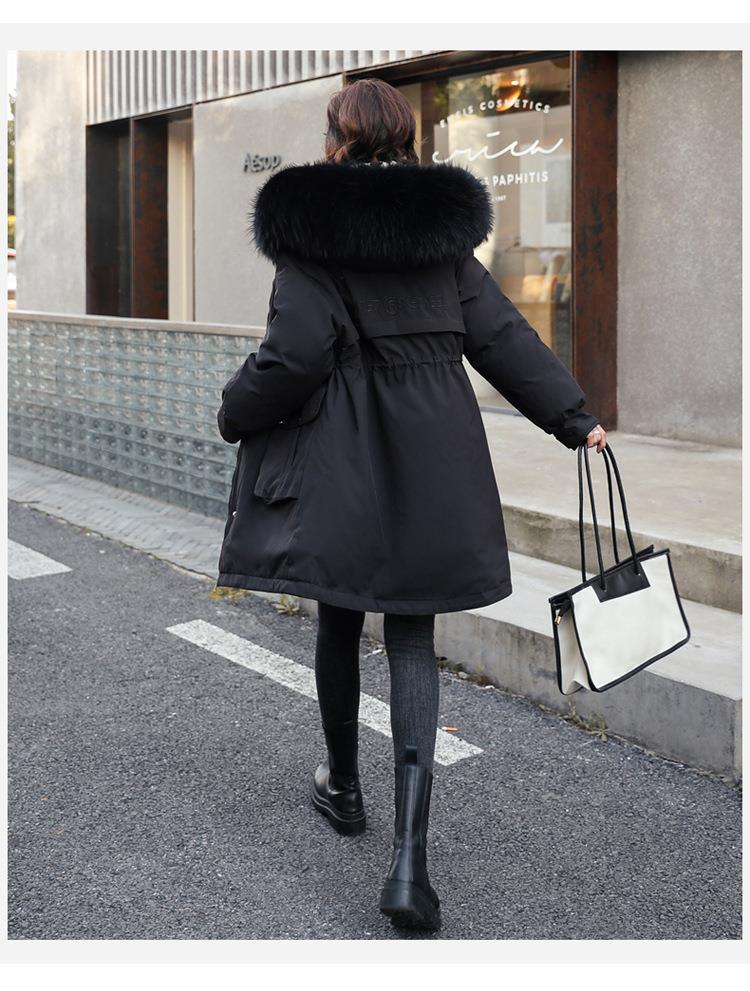 Warm Thick Velvet Plus Sizes Winter Outerwear for Women-Outerwear-Khaki-M-Free Shipping Leatheretro