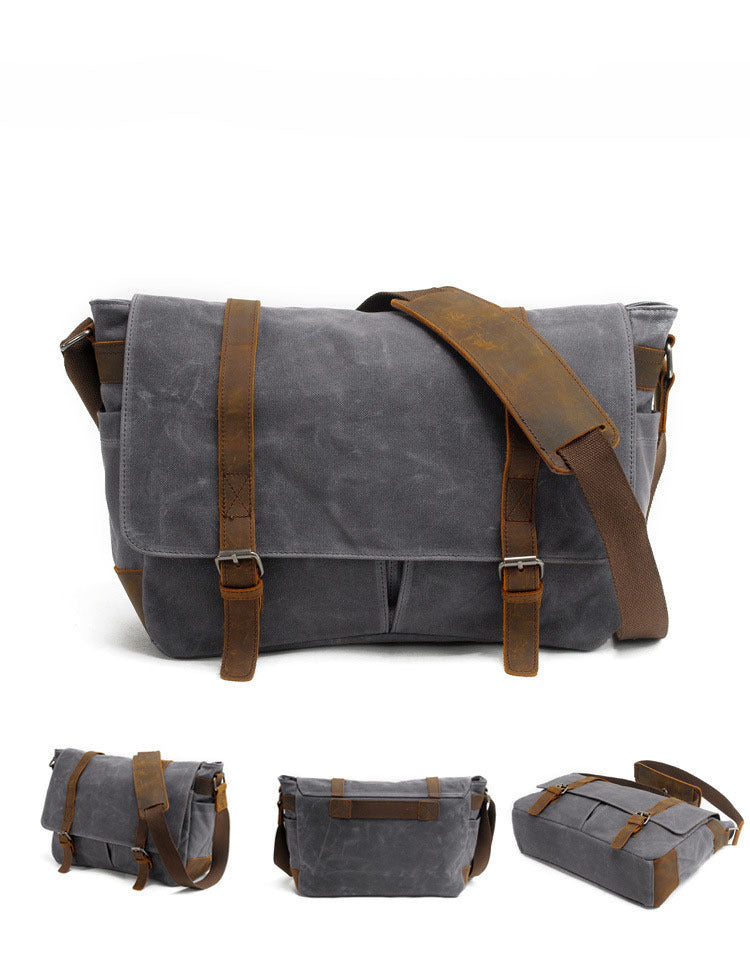 Vintage Canvas Waterproof Messenger/sling Bag-Handbags, Wallets & Cases-Dark Gray-Free Shipping Leatheretro