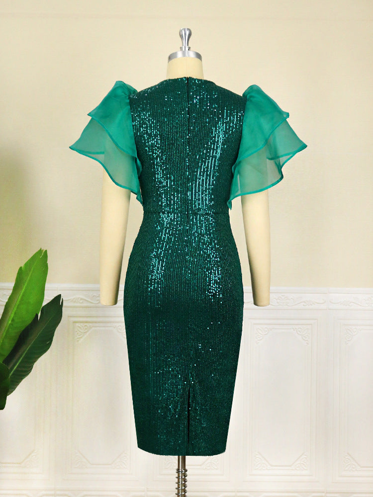 Sexy See Through Green Evening Party Dresses-Dresses-Green-S-Free Shipping Leatheretro