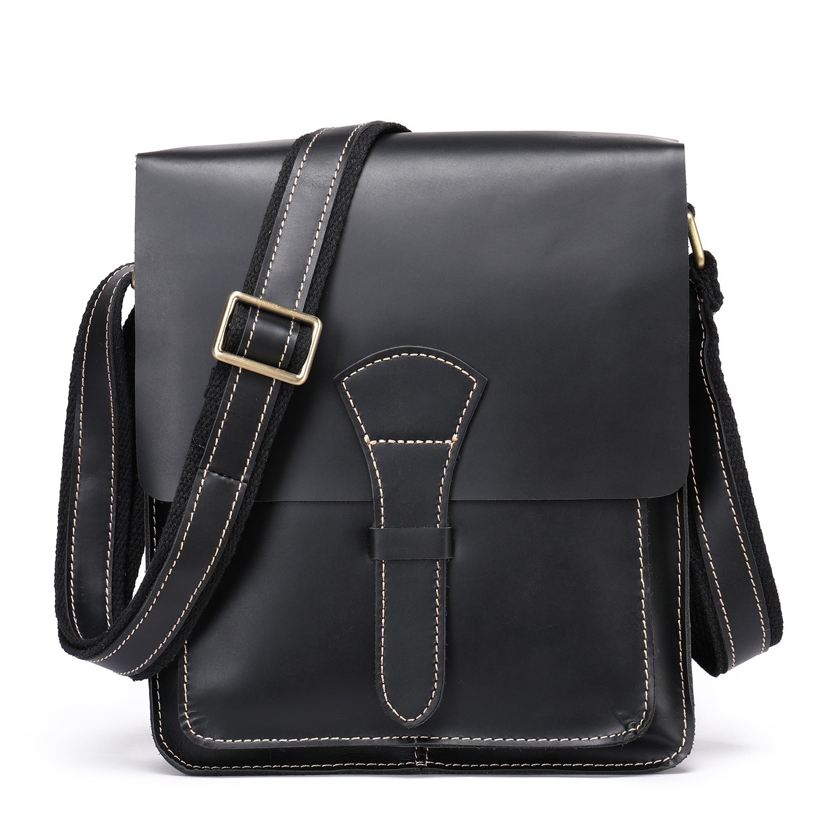 Handmade Vintage Small Men's Leather Small Bags 1093-Men's Bags-Black-Free Shipping Leatheretro