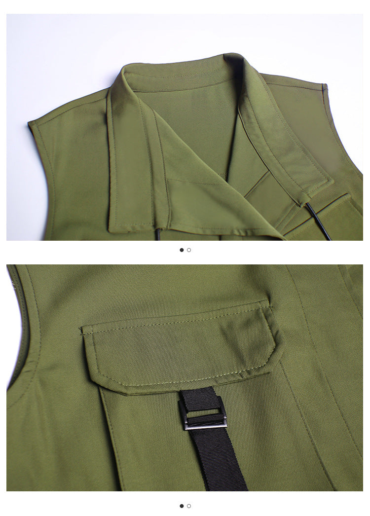 Summer Fashion Sleeveless Long Vest for Women-Vests-Black-One Size-Free Shipping Leatheretro