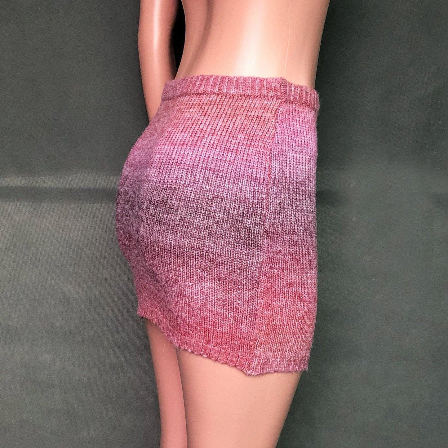 New Women Sheath Rainbow Knitting Skirt-Women Bottoms-Yellow-XS-Free Shipping Leatheretro