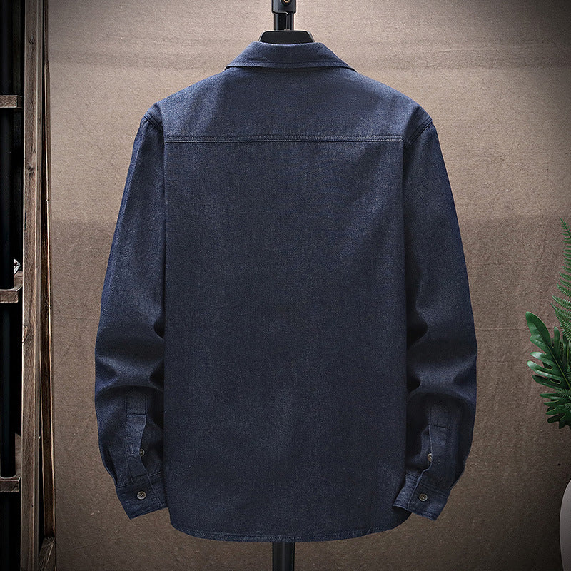 Casual Long Sleeves Shirts for Men-Shirts & Tops-Black-M-Free Shipping Leatheretro