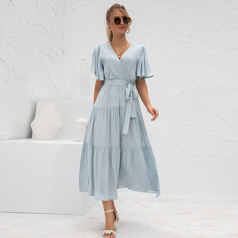 Elegant Summer Daily Long Dresses for Women-Dresses-Light Blue-S-Free Shipping Leatheretro