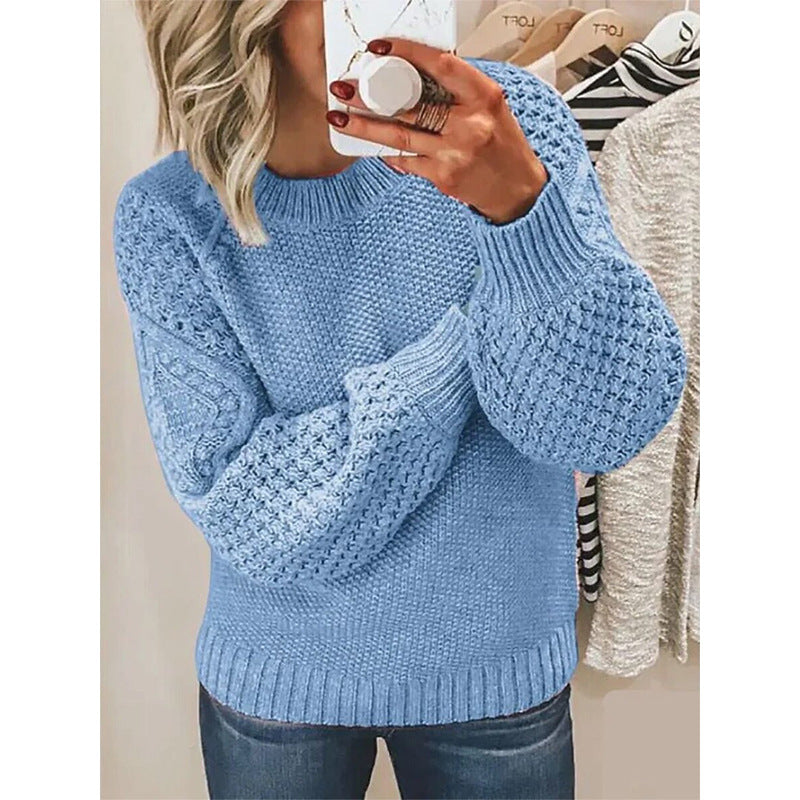 Casual Women Pullover Long Sleeves Sweaters-Shirts & Tops-White-S-Free Shipping Leatheretro