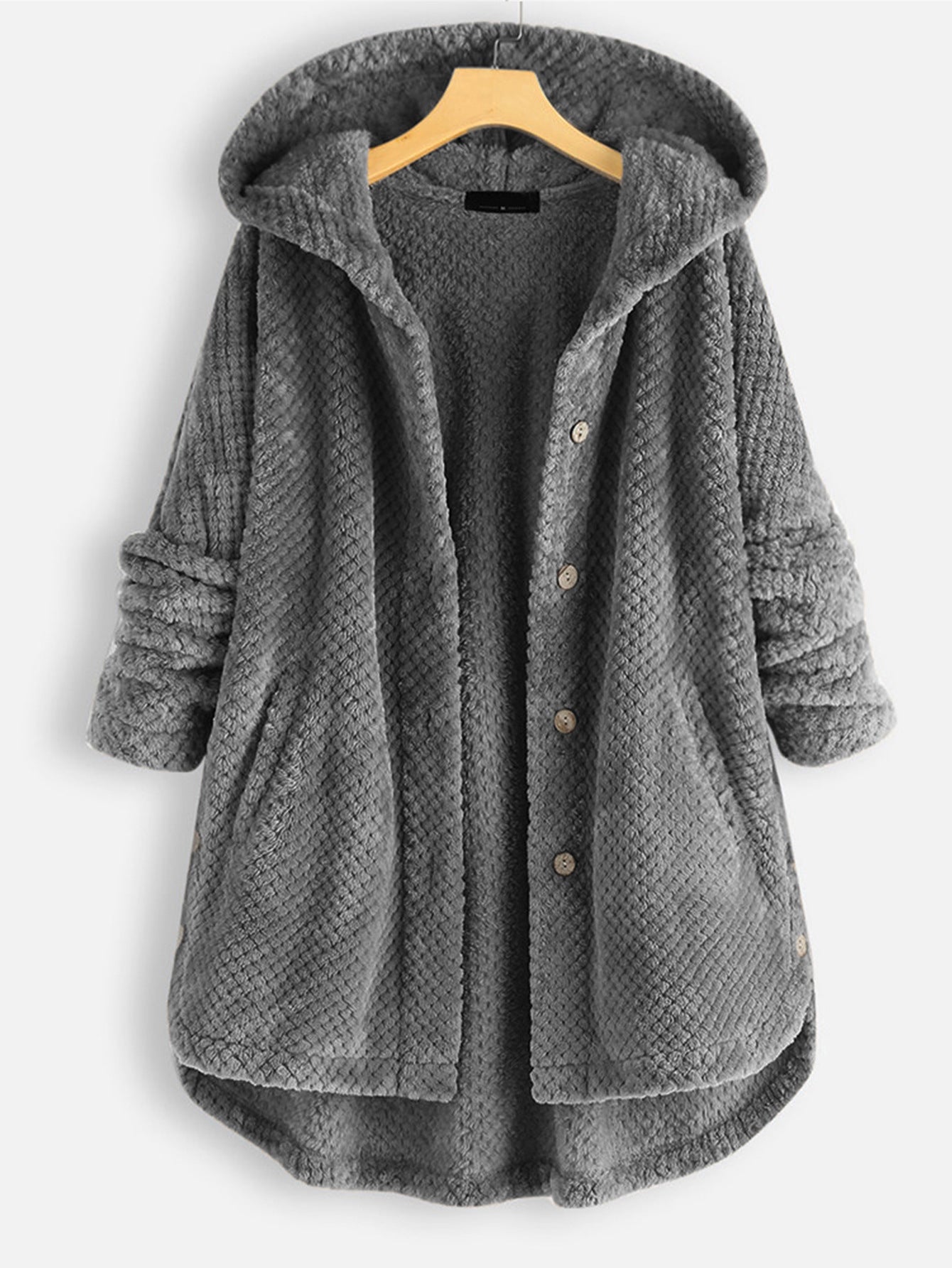 Casual Women Velvet Puls Sizes Hoodies Overcoat-Outerwear-Gray-S-Free Shipping Leatheretro