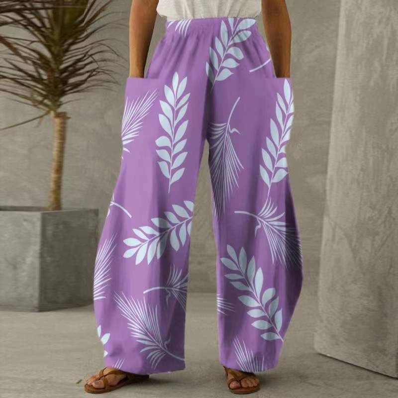 Casual Natural Waist Wide Legs Summer Long Pants-Pants-A-S-Free Shipping Leatheretro