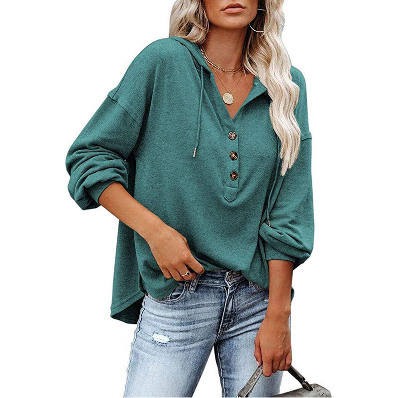 Casual Long Sleeves Hoodies Shirts for Women-Shirts & Tops-Bean Green-S-Free Shipping Leatheretro