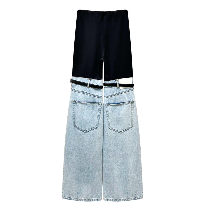 Designed High Waist Denim Wide Legs Pants-Pants-The same as picture-S-Free Shipping Leatheretro