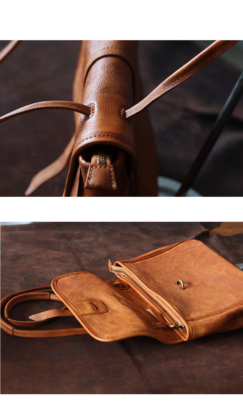 Vintage Crossbody Handmade Leather Handbags for Women-Handbag & Wallet Accessories-Green-Free Shipping Leatheretro