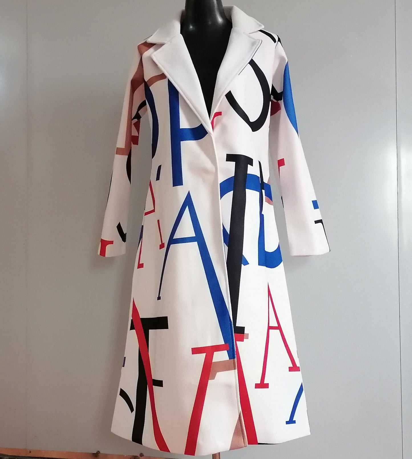 Casual Letter Print Long Coats for Women-Overcoat-The same as picture-S-Free Shipping Leatheretro