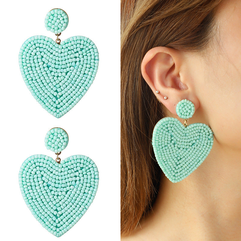 Fashion Beaded Heart Design Earrings-Earrings-DNXE05931-9-Free Shipping Leatheretro