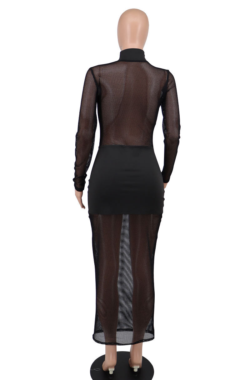 Sexy See Though Long Dresses-Dresses-Black-S-Free Shipping Leatheretro