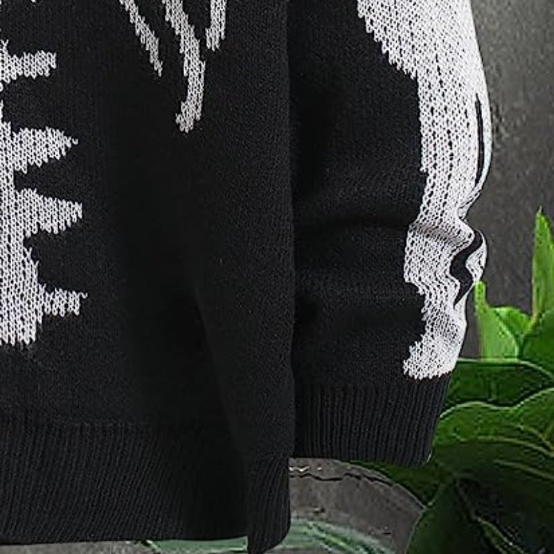 Fashion Halloween Winter Knitted Cardigan Sweaters-Shirts & Tops-Black-S-Free Shipping Leatheretro