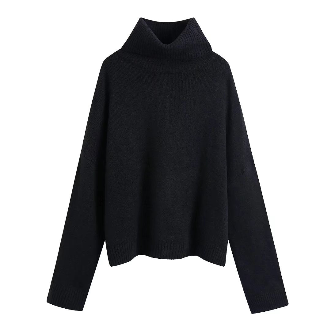 Winter Turtleneck Knitted Sweaters for Women-Shirts & Tops-Black-S-Free Shipping Leatheretro