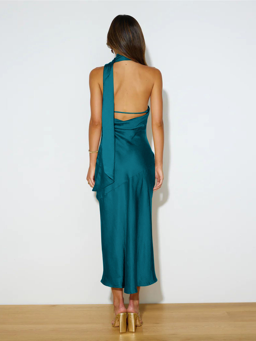 Sexy Satin Backless Evening Dresses-Dresses-GQRZ007杏色-S-Free Shipping Leatheretro