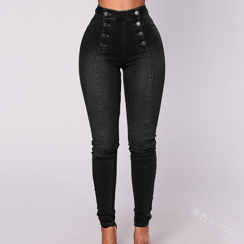 Sexy Slim Elastic Women Jeans-Pants-Black-S-Free Shipping Leatheretro
