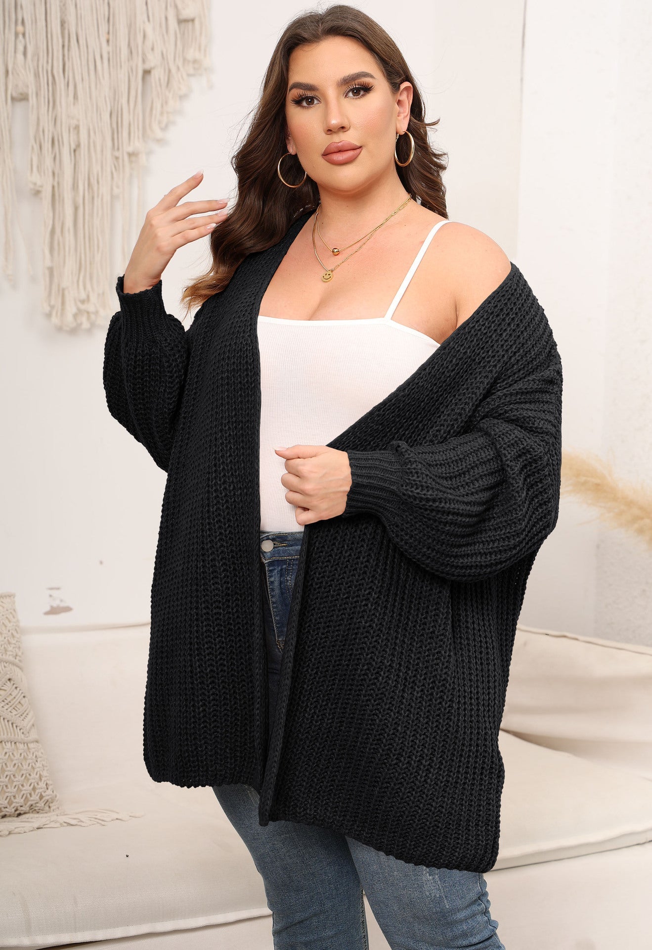 Fashion Plus Sizes Knitted Sweaters for Women-Shirts & Tops-Black-1XL-Free Shipping Leatheretro