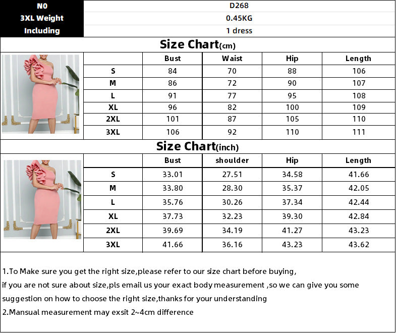 Summer One Shoulder Sexy Party Dresses for Women-Dresses-Pink-S-Free Shipping Leatheretro