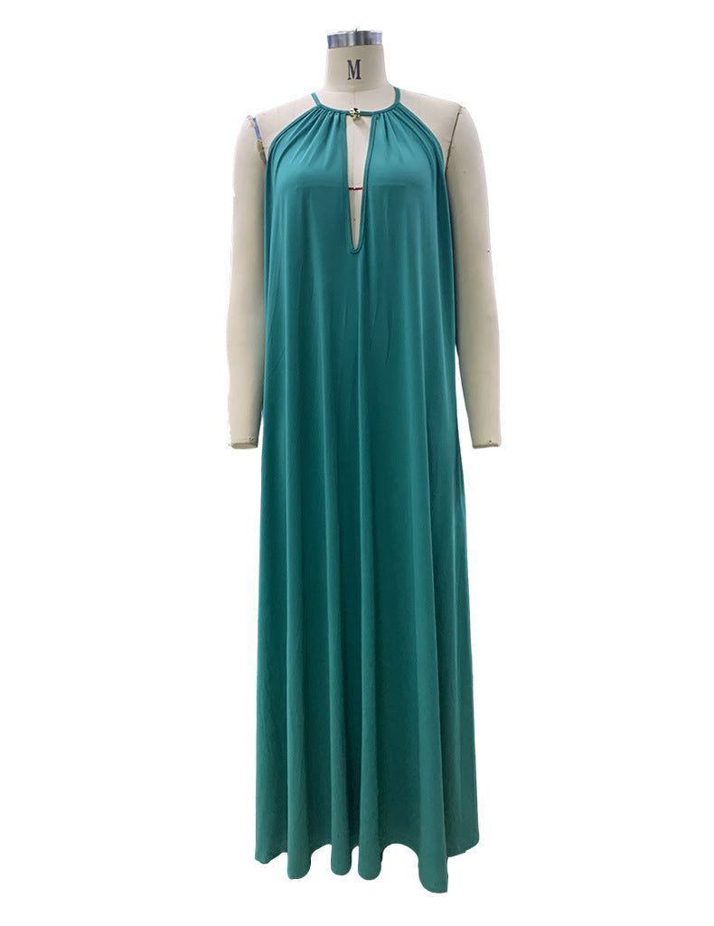 Summer Halter Sleeveless Long Dresses-Dresses-Green-S-Free Shipping Leatheretro
