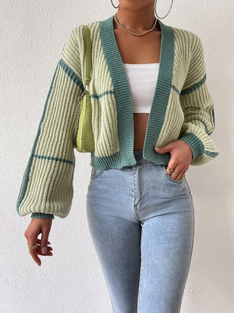 Fashion Knitted Cardigan Sweaters for Women-Shirts & Tops-Green-S-Free Shipping Leatheretro