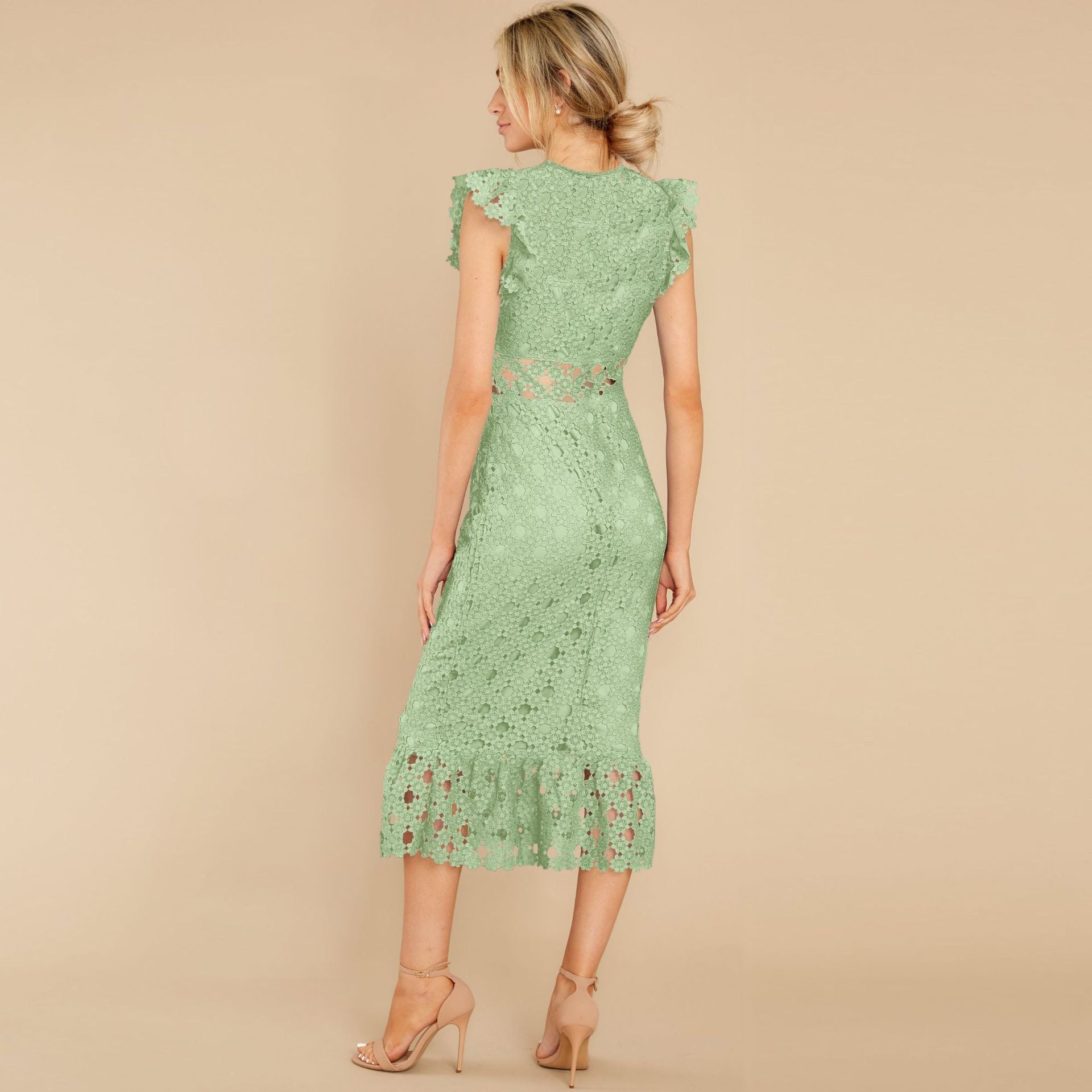 Sexy Lace Bodycon Party Dresses for Women-Dresses-Light Green-S-Free Shipping Leatheretro