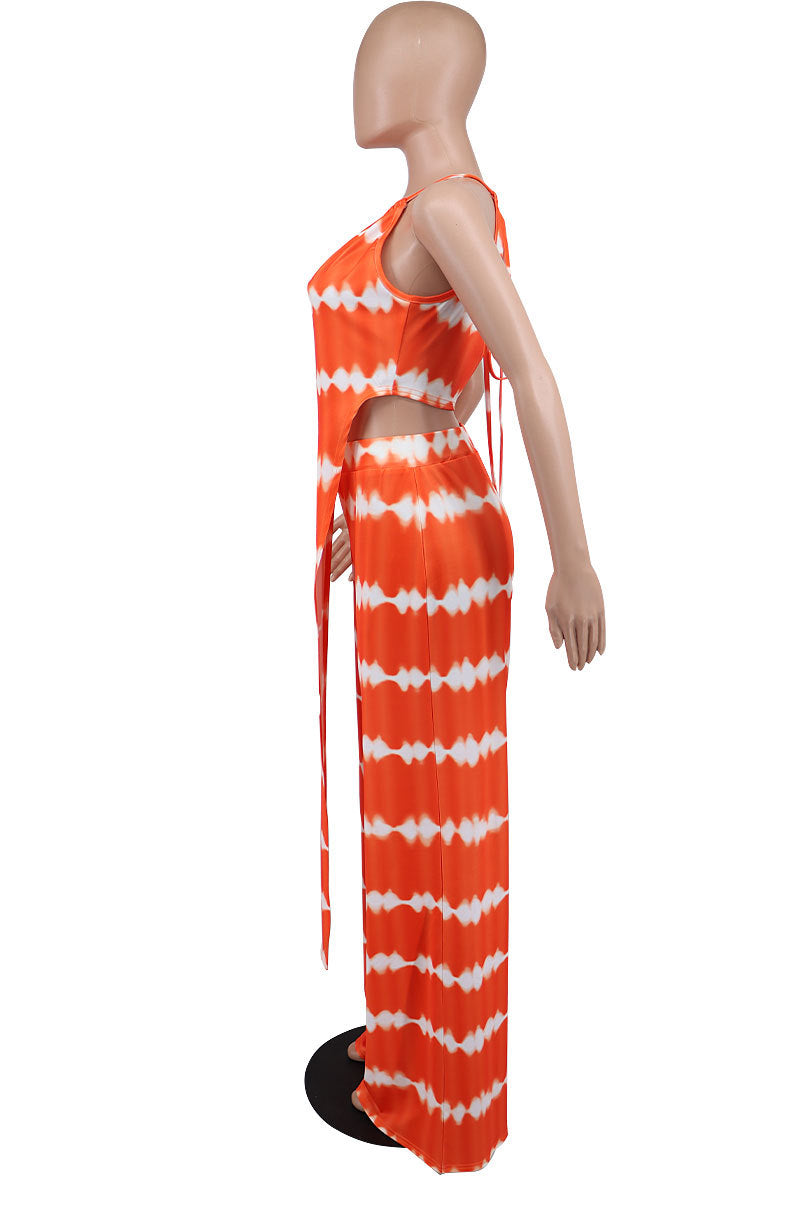 Sexy Women Summer Two Pieces Suits-Suits-Orange-S-Free Shipping Leatheretro