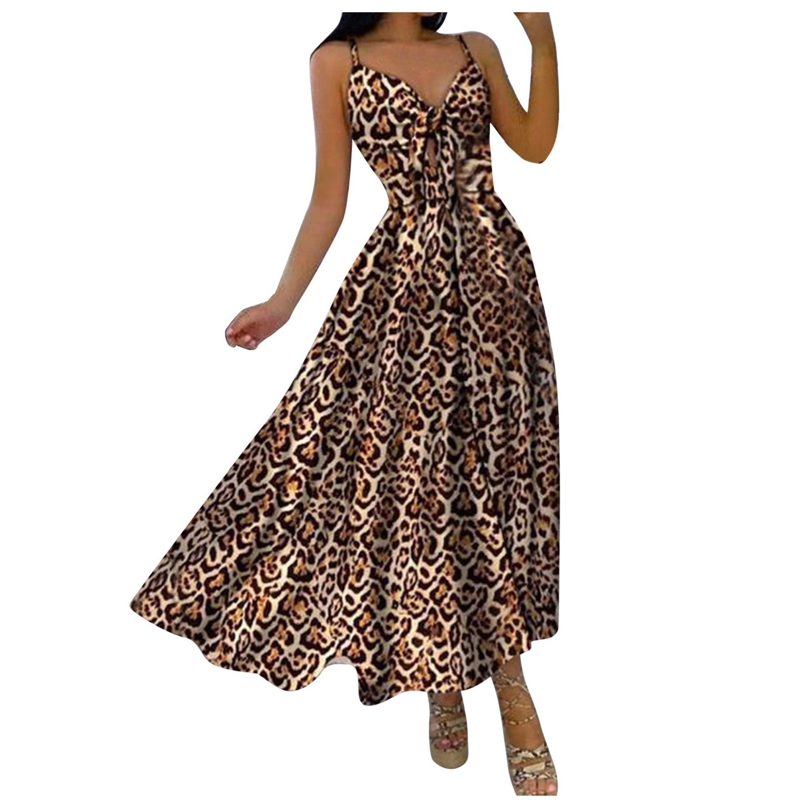 Sexy Sleevelss Summer Long Dresses-Dresses-Leopard-S-Free Shipping Leatheretro