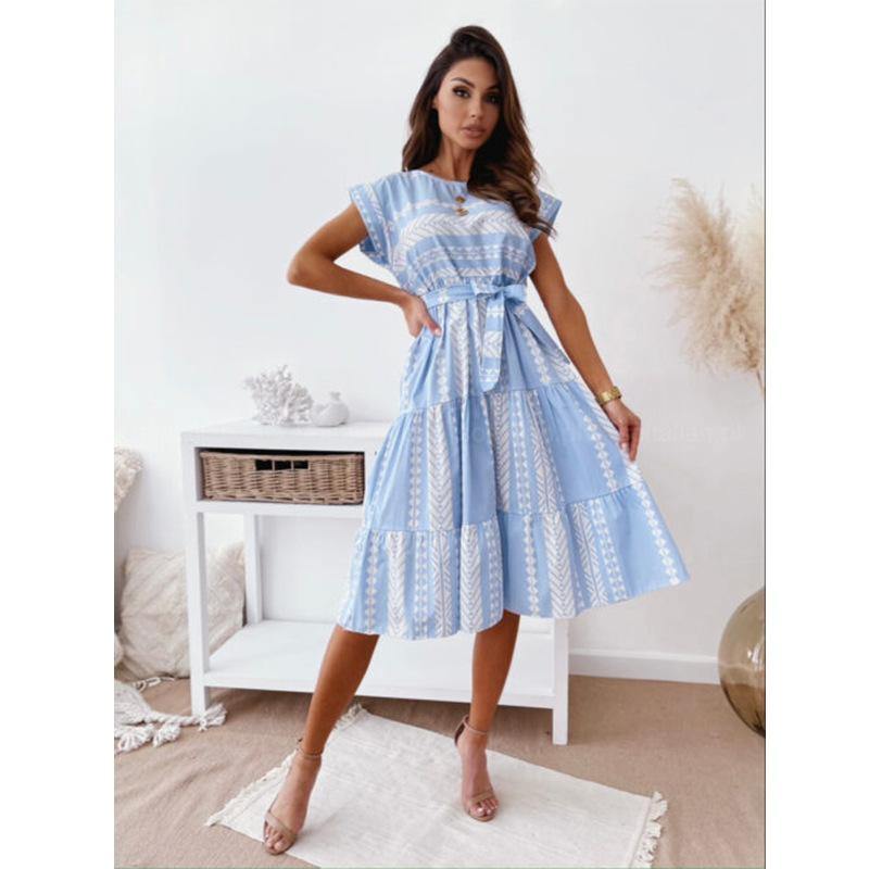Women Fashion Irregular Mini Dresses-Mini Dresses-Sky Blue-S-Free Shipping Leatheretro