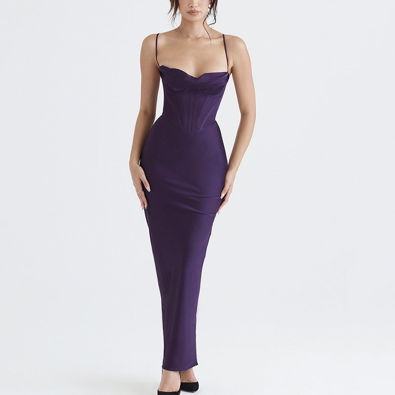 Sexy Satin Spaghetti Straps Long Dresses-Dresses-Dark Purple-XS-Free Shipping Leatheretro