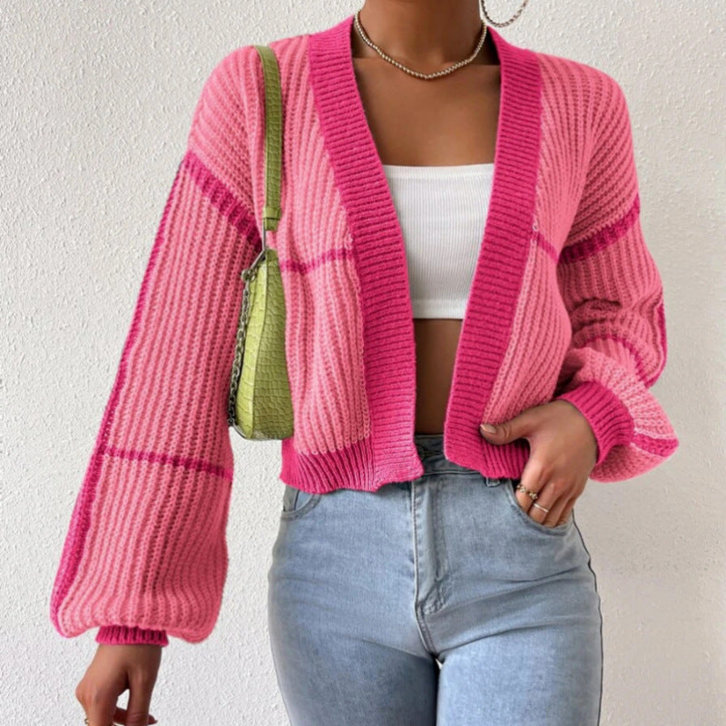 Fashion Knitted Cardigan Sweaters for Women-Shirts & Tops-Pink-S-Free Shipping Leatheretro