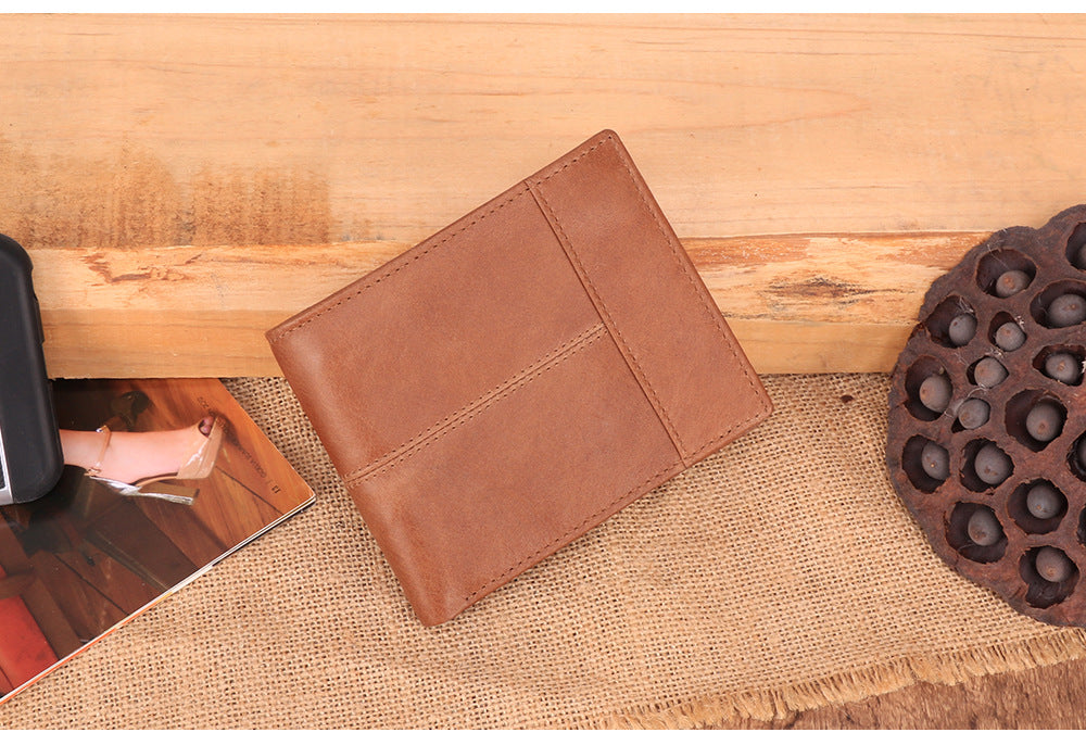 Men Vintage Leather Wallet J2069-Leather Wallet-Brown-Free Shipping Leatheretro