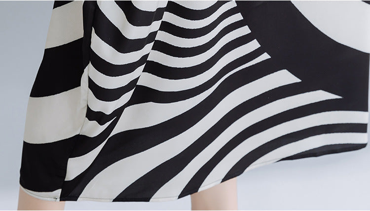 Summer Black Striped Plus Sizes Dresses-Dresses-Black-均码-Free Shipping Leatheretro