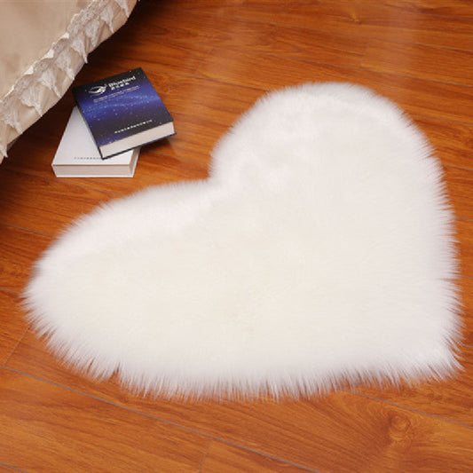 Heart Shaped Fluffy Area Rugs Bedroom Living Room Floor Mats for Home Decor-Chair Mats-White-30*40cm-Free Shipping Leatheretro