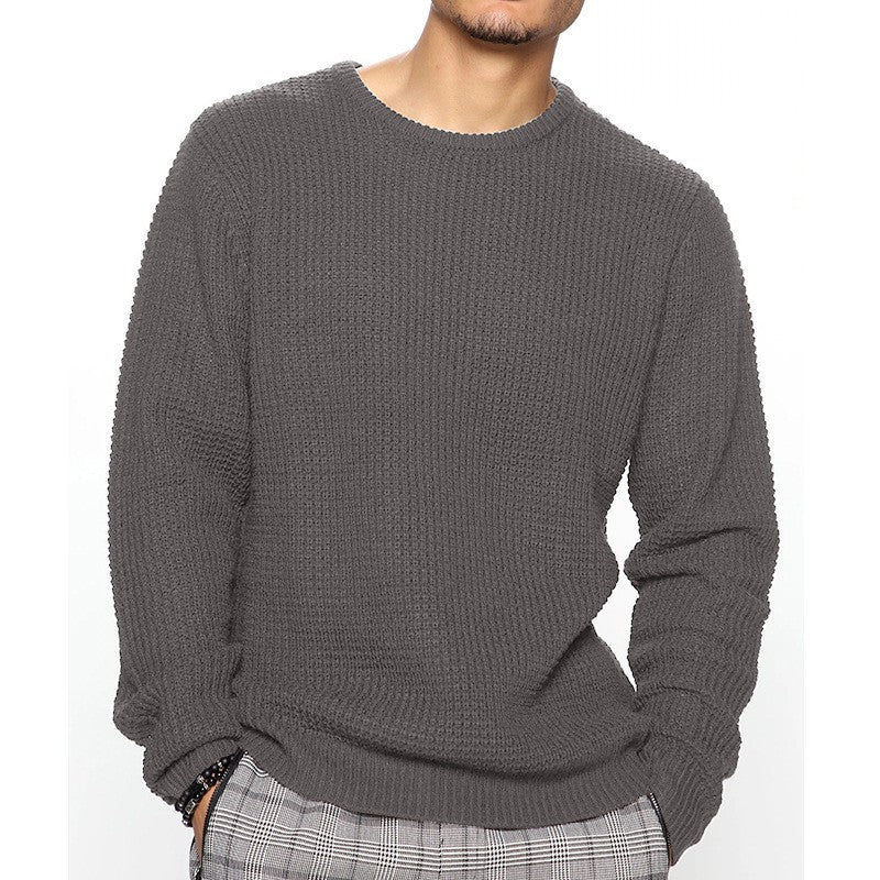 Casual Pullover Knitted Sweaters for Men-Shirts & Tops-Dark Gray-S-Free Shipping Leatheretro