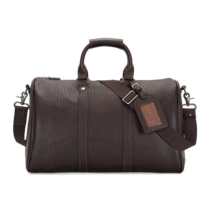 Vintage Cowhide Leather Weekend Bags for Traveling P0092-Coffee-Free Shipping Leatheretro