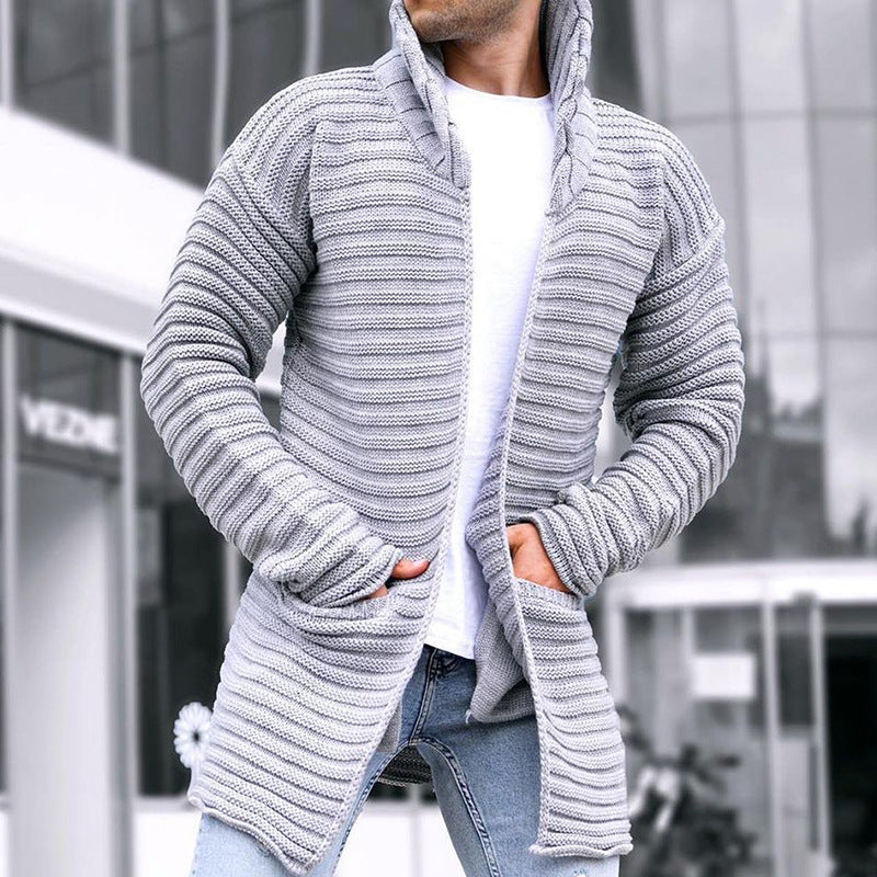 Casual Knitted Long Sleeves Sweaters for Men-Shirts & Tops-Gray-M-Free Shipping Leatheretro