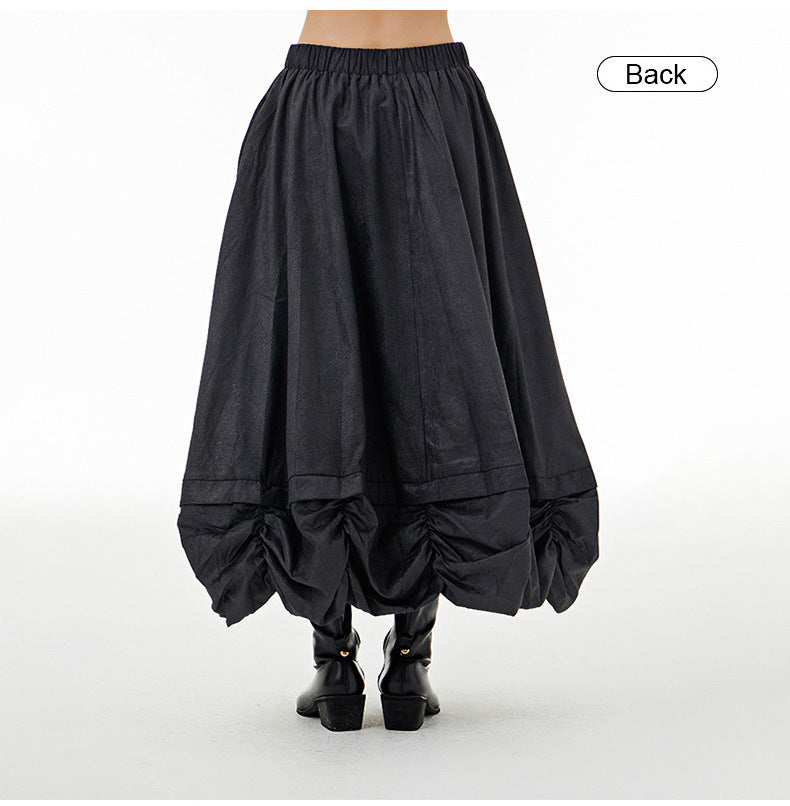 Designed Pleated Plus Sizes Skirts for Women-Skirts-Black-One Size-Free Shipping Leatheretro