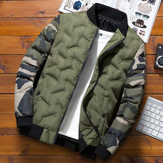 Winter Warm Down Overcoat for Men-Outerwear-Green-M-Free Shipping Leatheretro