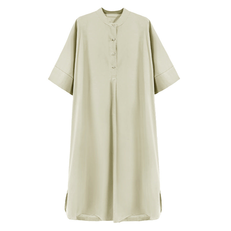 Summer Plus Sizes Long Cozy Dresses-Dresses-Gray-One Size-Free Shipping Leatheretro