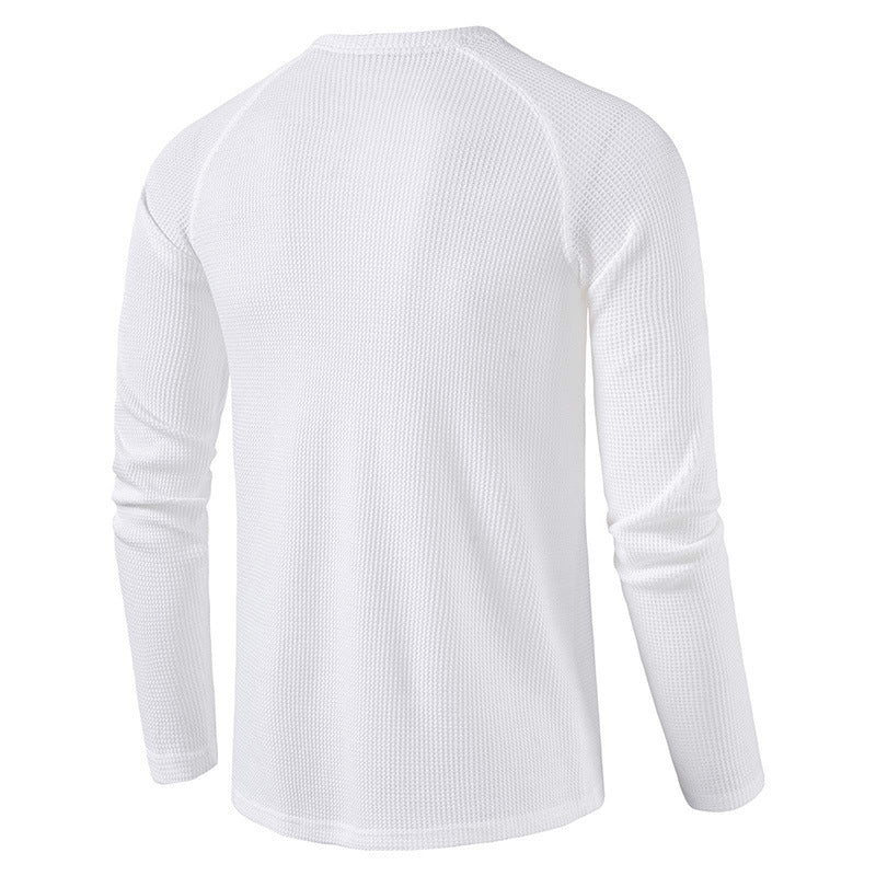 Fall Long Sleeves T Shirts for Men-Shirts & Tops-White-S-Free Shipping Leatheretro