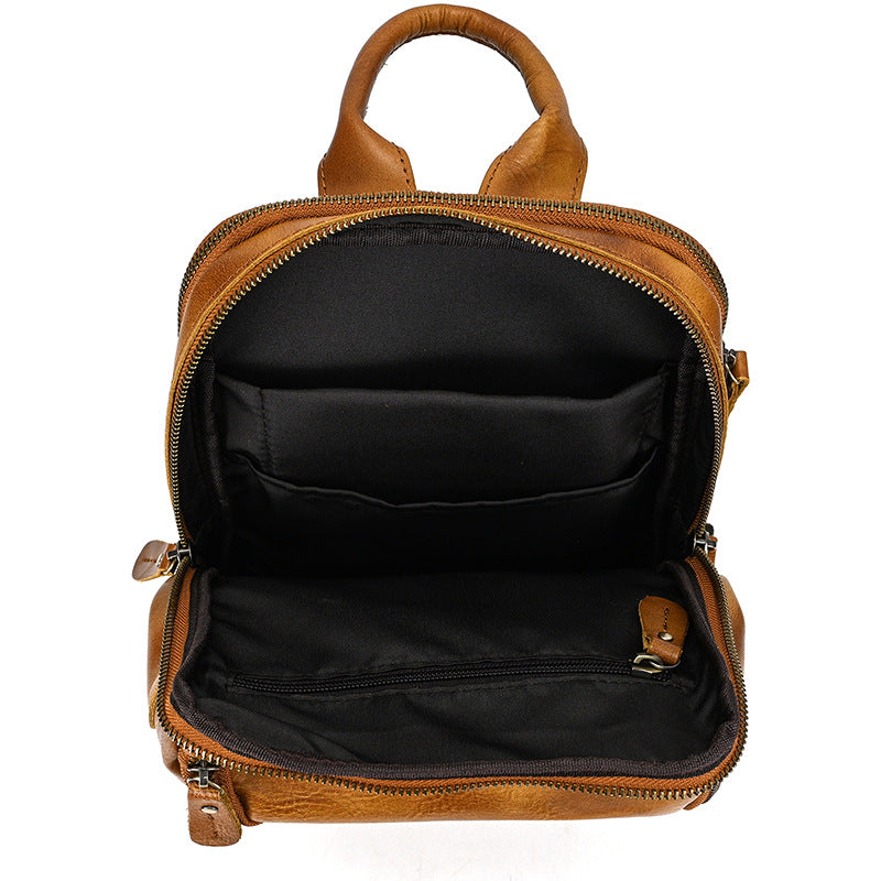 Vintage Leather Chest Bag for Men 9336-Saddle Bags & Panniers-Cray Horse Leather-Brown-Free Shipping Leatheretro