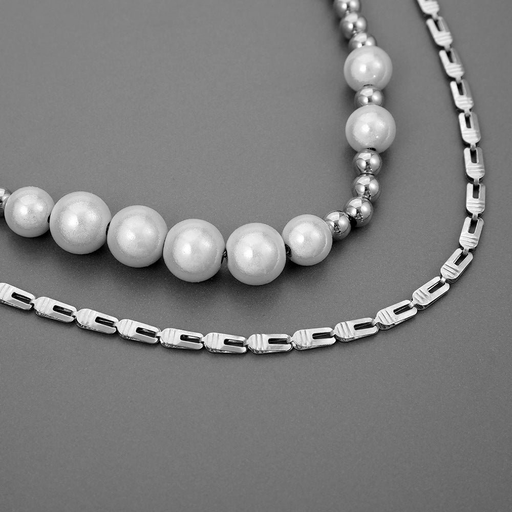Fashion Hip Top Style Pearl Necklace for Men-Chains-A-Free Shipping Leatheretro