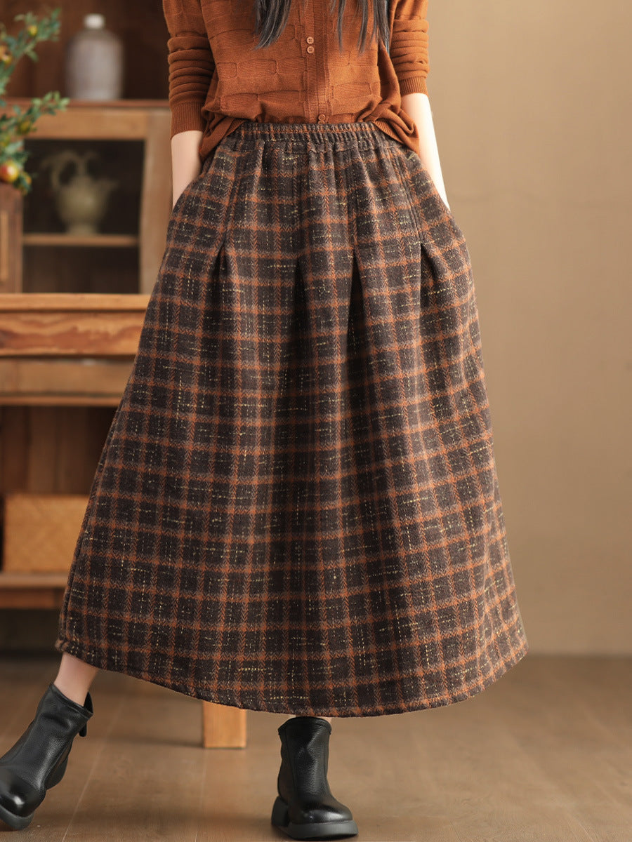 Vintage Thicken A Line Skirts-Skirts-Coffee-One Size-Free Shipping Leatheretro